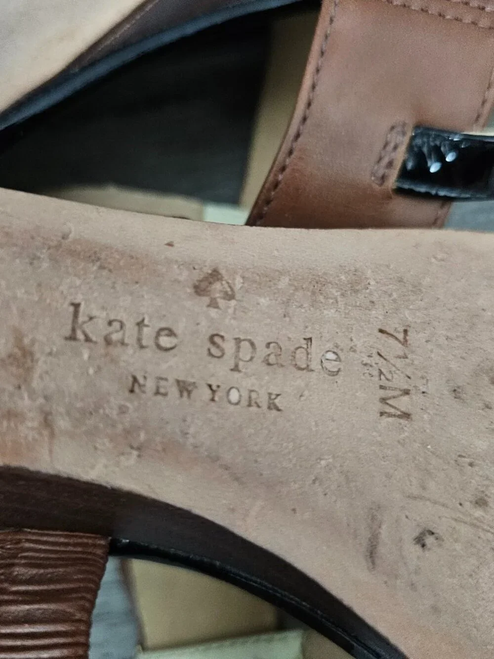 Kate Spade Clorinda Tricolor Leather Bow Wedge Sandal COA T-Strap Sling Size 7.5